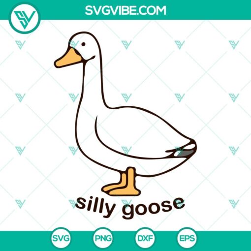 Silly Goose SVG download for Cricut and Silhouette, includes PNG, DXF, and EPS formats. Fun vector clipart design.