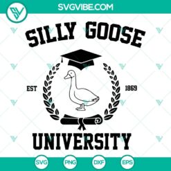 Silly Goose University SVG Files DXF EPS PNG File Digital Download with funny cartoon geese characters, perfect for crafts and projects.