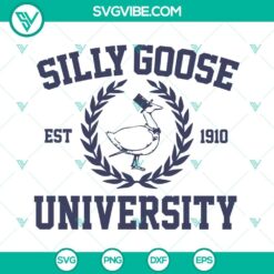Silly Goose University SVG design for funny guys gifts, includes PNG, DXF, EPS file formats.