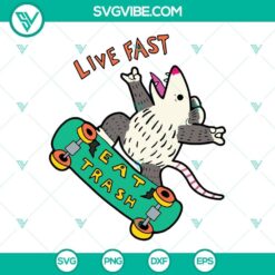 Skate Fast Eat Trash SVG images for Cricut - PNG DXF EPS files for crafting and design projects.