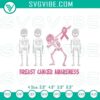 Pink ribbon breast cancer awareness skeleton embroidery designs digital file ideal for crafting projects.