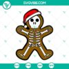 Funny Skeleton Gingerbread Santa Hat SVG image for Christmas, perfect for download.
