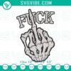 Skeleton hand embroidery design with middle finger, machine file for digital download.