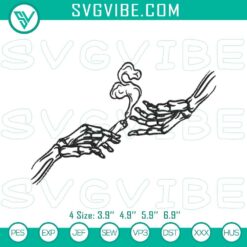 Skeleton hand weed machine embroidery designs for 420 marijuana themed project.