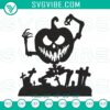 Spooky skeleton pumpkin head embroidery designs for Halloween decoration with pumpkin pattern.
