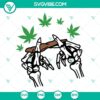 Skeleton rolling weed, roll cannabis joint blunt SVG files for smoking enthusiasts.