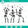 Dancing skeletons Halloween SVG file with spooky and festive design for Halloween crafting projects.