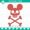 Mickey Mouse skull and crossbones machine embroidery design with Halloween theme.