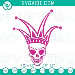 Skull Harlequin machine embroidery design for Halloween with spooky skull theme, perfect for digital projects.