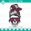 Skull messy bun leopard embroidery designs, perfect for skull mom life machine file. Unique and trendy graphic design.