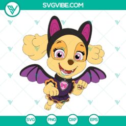 Skye Paw Patrol SVG file with Halloween theme, featuring Skye character design. Perfect for crafts, decorations, and apparel.