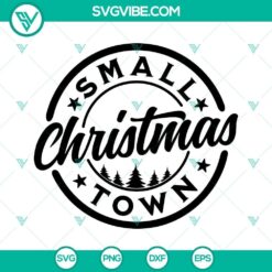 Small Town Christmas SVG file with festive village scene, houses, and Christmas decorations. Perfect for holiday craft projects.