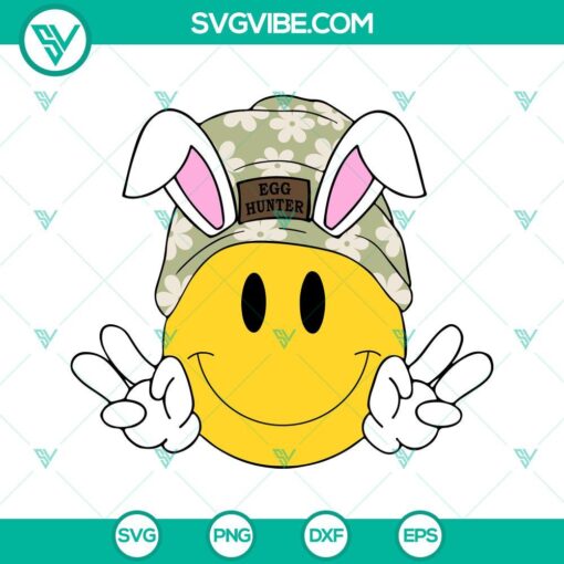 Smiley Face Beanie Easter SVG Files Bundle, Egg Hunter SVG Files, Bunny SVG Files, 1