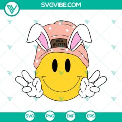 Smiley Face Beanie Easter SVG Files Bundle, Egg Hunter SVG Files, Bunny SVG Files, 5