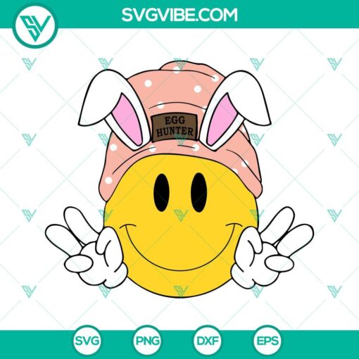 Smiley Face Beanie Easter SVG Files Bundle, Egg Hunter SVG Files, Bunny SVG Files, 2