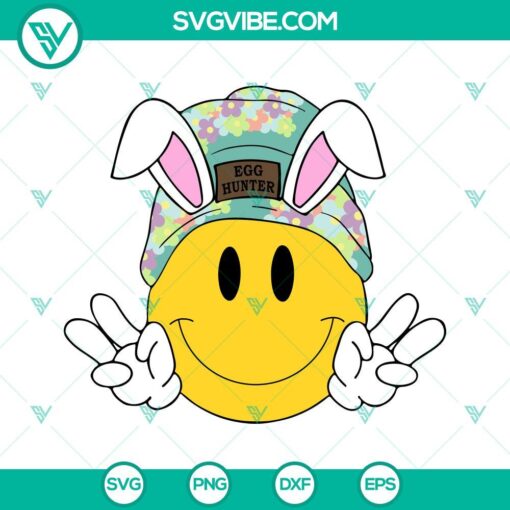Smiley Face Beanie Easter SVG Files Bundle, Egg Hunter SVG Files, Bunny SVG Files, 3