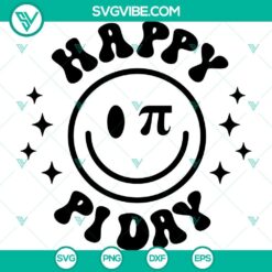 Pi Day themed smiley face SVG design for download in PNG, DXF, and EPS file formats.