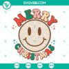 Merry Christmas emoji smiley face SVG design for cutting files, featuring PNG, DXF, and EPS formats for digital crafting.