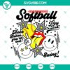 Play ball with this cute softball SVG featuring a smiley face, perfect for crafting projects and sports-themed designs.