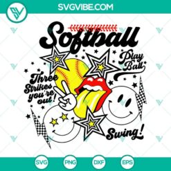 Play ball with this cute softball SVG featuring a smiley face, perfect for crafting projects and sports-themed designs.