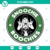 Snoochie Boochies Starbucks logo SVG with Jay and Silent Bob weed design, ideal for digital download.