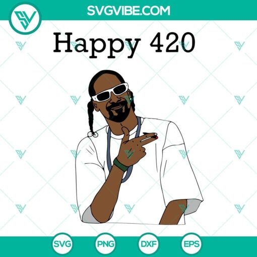 Snoop Dogg 420 SVG files of him smoking weed, perfect for 420-themed designs.