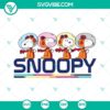 Snoopy astronaut themed SVG files for cutting machines, featuring PNG, DXF, and EPS formats for versatile crafting projects.