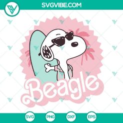 Snoopy Beagle and Barbie SVG design for download in PNG, DXF, and EPS formats. Stay Cool theme perfect for craft projects.