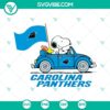 Snoopy car Carolina Panthers SVG images for cutting machines like Cricut and Silhouette, in PNG, DXF, and EPS formats.