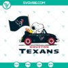Snoopy Car Houston Texans SVG cut files for Texans fans, featuring a unique design with high-quality PNG, DXF, and EPS formats for download.