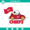 Snoopy Car Kansas City Chiefs logo SVG file with various file formats for cutting machines. Perfect for Chiefs fans!