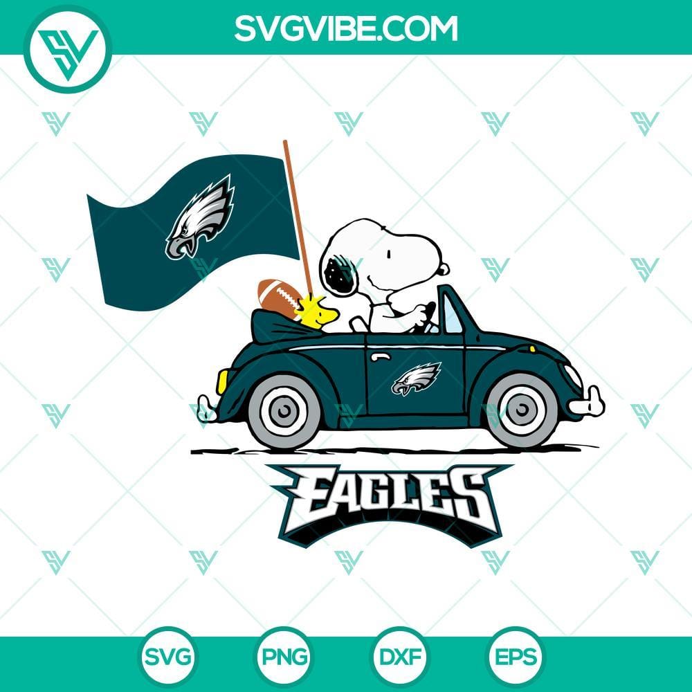 Snoopy Car Philadelphia Eagles SVG PNG DXF EPS Cut Files Snoopy car Philadelphia Eagles SVG design for download. Perfect for crafting projects. PNG, DXF, EPS cut files included.