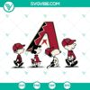 Snoopy Charlie Brown Arizona Diamondbacks logo SVG PNG DXF EPS for Cricut, perfect for crafting projects.