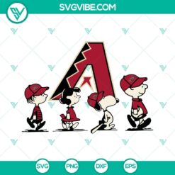 Snoopy Charlie Brown Arizona Diamondbacks logo SVG PNG DXF EPS for Cricut, perfect for crafting projects.