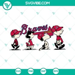 Snoopy and Charlie Brown Atlanta Braves SVG clipart perfect for Cricut projects. Easy to customize and use in various file formats.