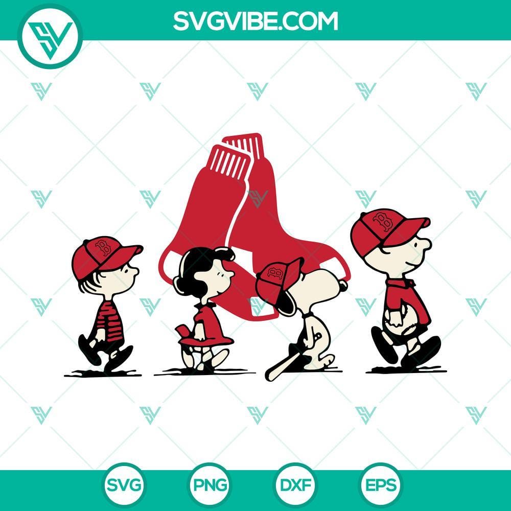 Snoopy Charlie Brown Boston Red Sox SVG PNG DXF EPS Cricut Files Snoopy Charlie Brown Boston Red Sox SVG design for Cricut, with PNG and DXF files. Perfect for baseball fans and craft projects.