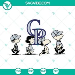 Snoopy and Charlie Brown Colorado Rockies design in SVG, PNG, DXF, and EPS formats for Cricut crafting.