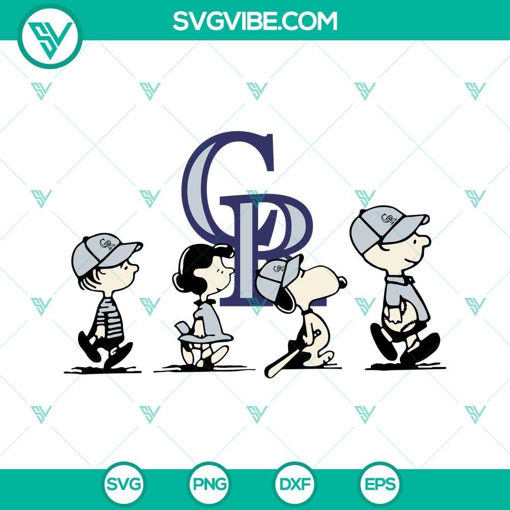 Snoopy Charlie Brown Colorado Rockies SVG PNG DXF EPS Cricut Files Snoopy and Charlie Brown Colorado Rockies design in SVG, PNG, DXF, and EPS formats for Cricut crafting.
