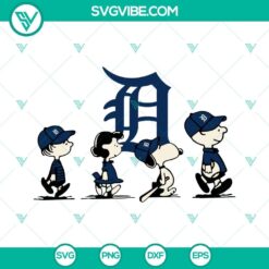 Snoopy Charlie Brown Detroit Tigers SVG Files for Cricut, featuring a unique design perfect for crafting projects.