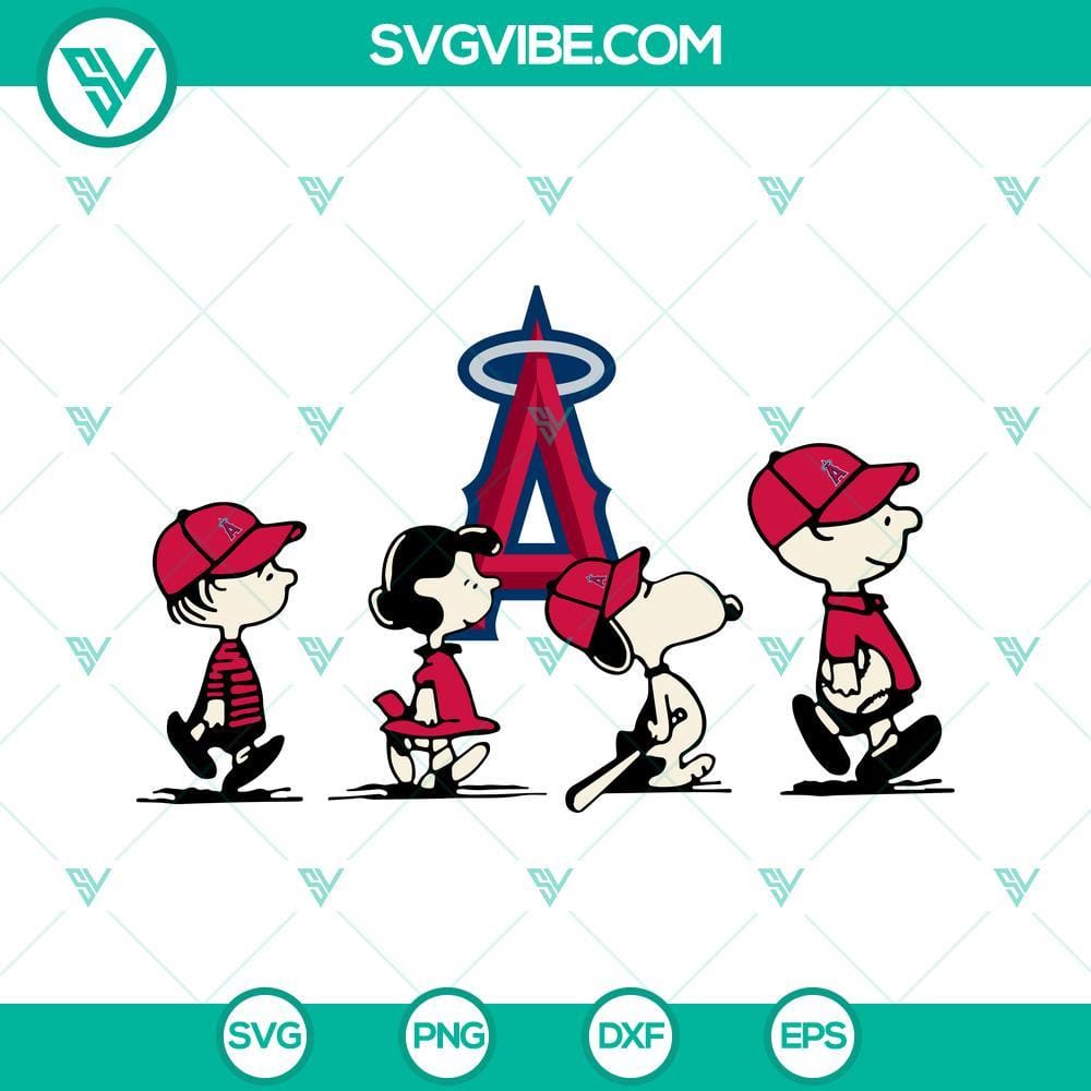 Snoopy Charlie Brown Los Angeles Angels SVG PNG DXF EPS Cricut Files Snoopy and Charlie Brown Los Angeles Angels baseball team logo SVG for download. Perfect for Cricut projects. SEO friendly.