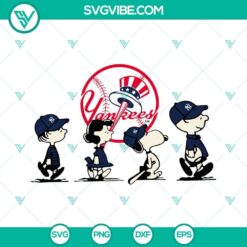 Snoopy Charlie Brown New York Yankees SVG file for Cricut crafting, featuring iconic character with team logo, in PNG DXF EPS format.