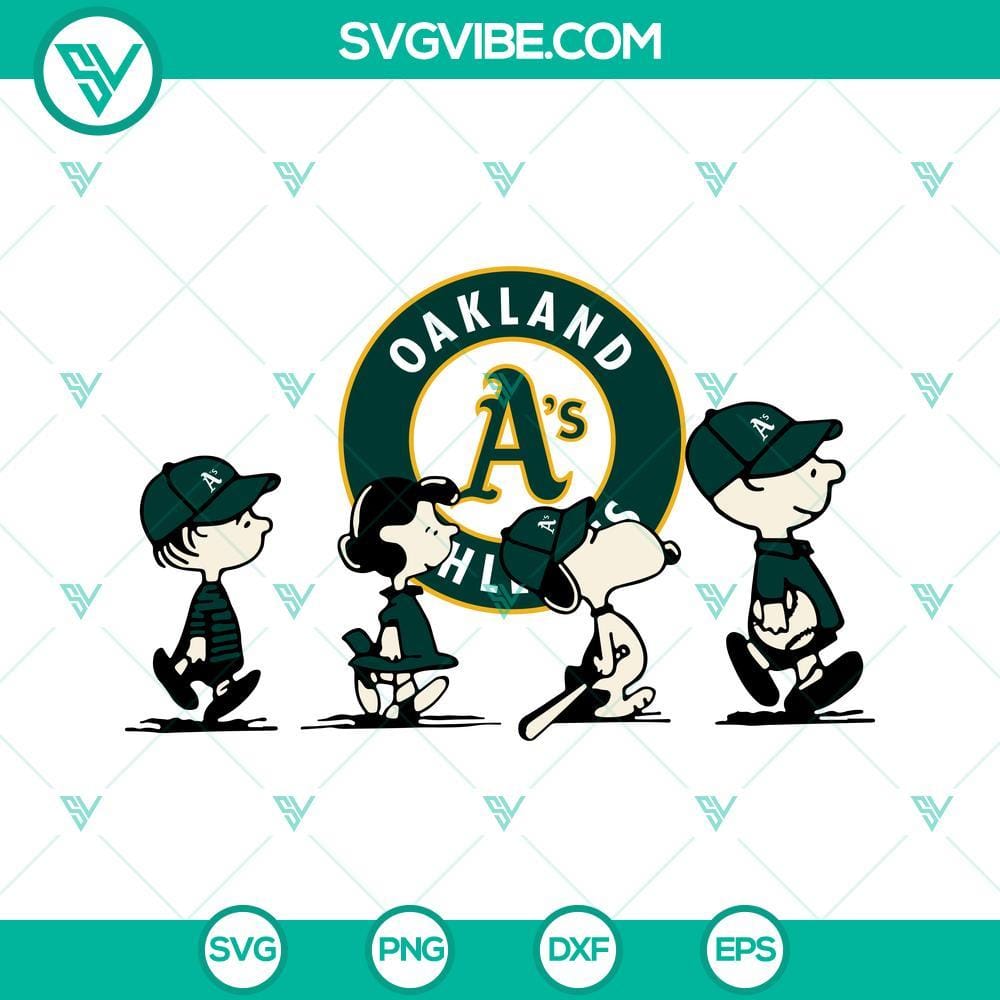 Snoopy Charlie Brown Oakland Athletics SVG PNG DXF EPS Cricut Files Snoopy and Charlie Brown Oakland Athletics SVG logo ideal for Cricut. High quality PNG, DXF, EPS formats for DIY crafts.