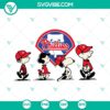 Snoopy Charlie Brown Philadelphia Phillies SVG featuring baseball theme, perfect for Cricut, PNG DXF EPS download.