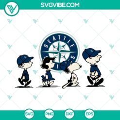 Snoopy Charlie Brown Seattle Mariners design as downloadable SVG, PNG, DXF, EPS files for Cricut crafting. Great for Seattle baseball fans!
