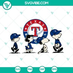 Snoopy and Charlie Brown Texas Rangers themed SVG images for Cricut - PNG, DXF, EPS files for crafting.