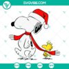 Snoopy Christmas SVG bundle, Charlie Brown and Woodstock SVG images for download. Festive Peanuts characters design.
