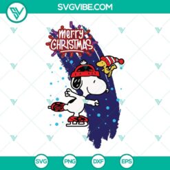 Snoopy Merry Christmas SVG, a festive vector clipart with PNG, DXF, and EPS formats for download. Ideal for holiday crafts and projects.