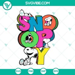 Snoopy character cut files in SVG, PNG, DXF, EPS formats for digital crafting projects.