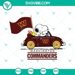 Snoopy Washington Commanders football team logo SVG, PNG, DXF, EPS cut files for sports crafts.
