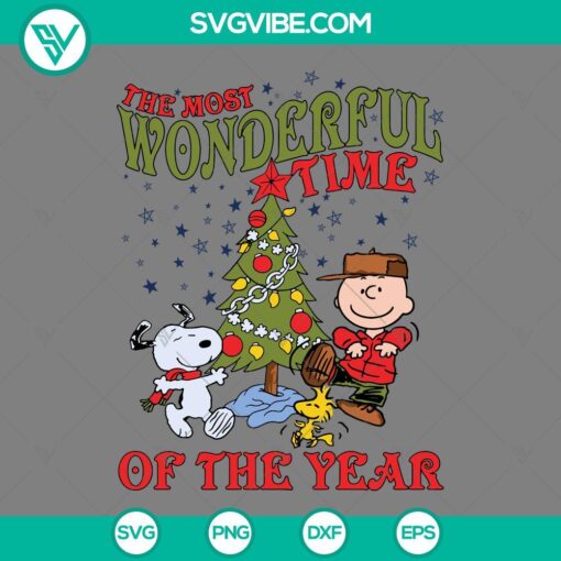 Snoopy and Charlie Brown Christmas themed SVG file for holiday crafts and decorations.